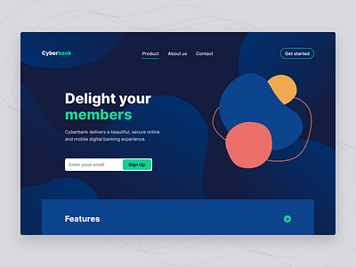 Cyberbank Landing Page absract bank bubble cyber figma landing page space ui web