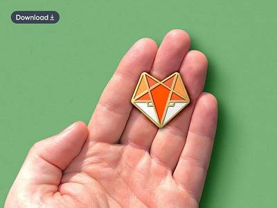 Enamel Pin Badge Mockup branding design download enamel pin badge fox graphicdesign illustration logodesign mockup mockup psd photoshop vulpes