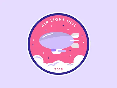 Daily Logo Challenge - 2 air ship blimp clean dailylogochallenge flat hot air balloon illustration logo vector