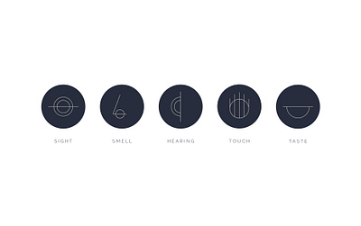 Five Senses Icons graphic design icon set icons icons design senses vectors