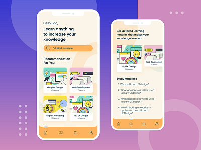Online Course Apps app course app courses design education learning photoshop study ui uiux webdesign