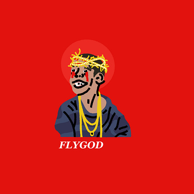 FLYGOD albumcover flyer design flygod hiphop illustration rap westsidegunn