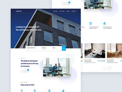 Rent Website apartment clean concept design interface ui webpage website website concept