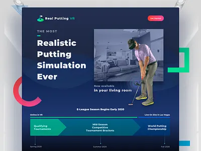 Real Putting VR Website clean gradient oculus quest ui vr webdesign website website concept