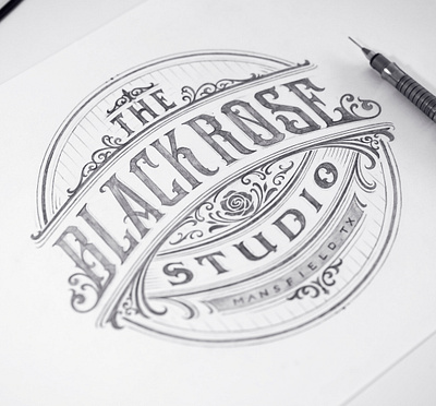 Black Rose Studio branding calligraphy hand lettering handlettering lettering logo logotype type typography vintage