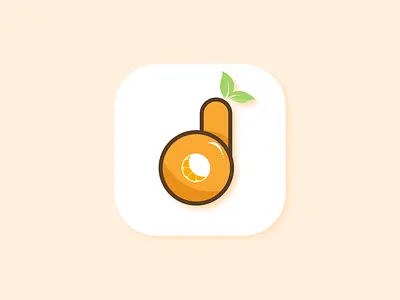 Orange 'd' Logo app design flat icon illustration illustrator logo typography vector web