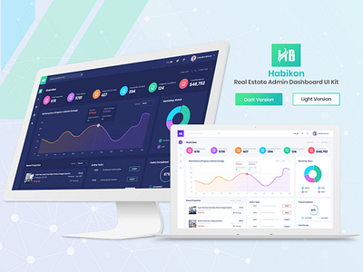 Habikon - Real Estate Admin Dashboard UI Kit admin admindashboard agent dashboard landingpage management realestate uidesign uikit webapp