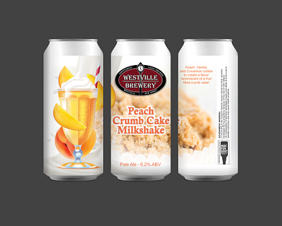 Westville Brewery Peach Milkshake Crumb Cake - Pale Ale adobe illustrator beer branding craftbeer design graphic design illustration vector vector illustration