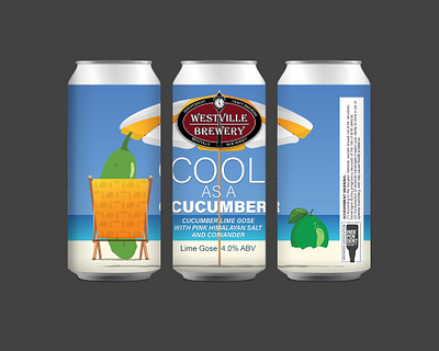 Westville Brewery Cool As A Cucumber - Lime Gose adobe illustrator beer branding craftbeer design graphic design illustration product design vector vector illustration