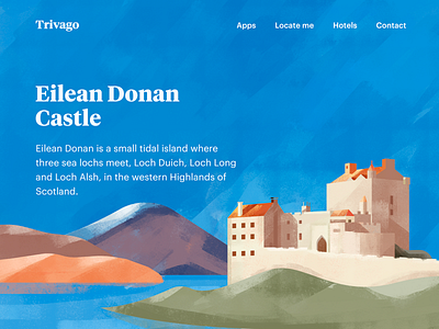 Eilean donan castle illustration castle design europe heritage illustration kingdom location place timeless tour tourism travel vacation