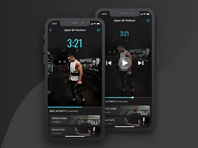 Training App - Video Countdown app app design challenge dailyui dailyuichallenge dark dark mode design gradient ios minimal mobile modern sketch ui ux video