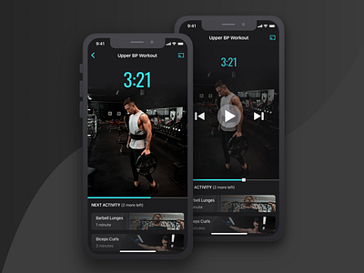 Training App - Video Countdown app app design challenge dailyui dailyuichallenge dark dark mode design gradient ios minimal mobile modern sketch ui ux video