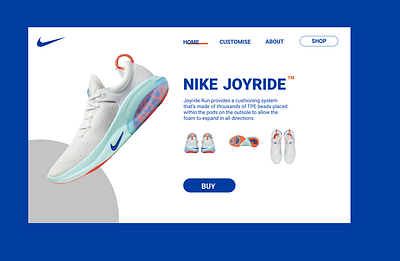 nike shoes landing page dailyui design e commerce flat flatdesign illustrator joyride landing page nike shoes ui ux