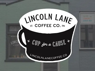 Lincoln Lane Coffee Sticker 1 coffee shop community diecut indianapolis local sticker