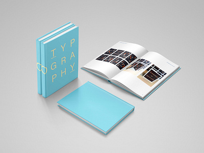 Blue book cover graphic graphic design light blue mockup portfolio portfolio book typeface typography yellow