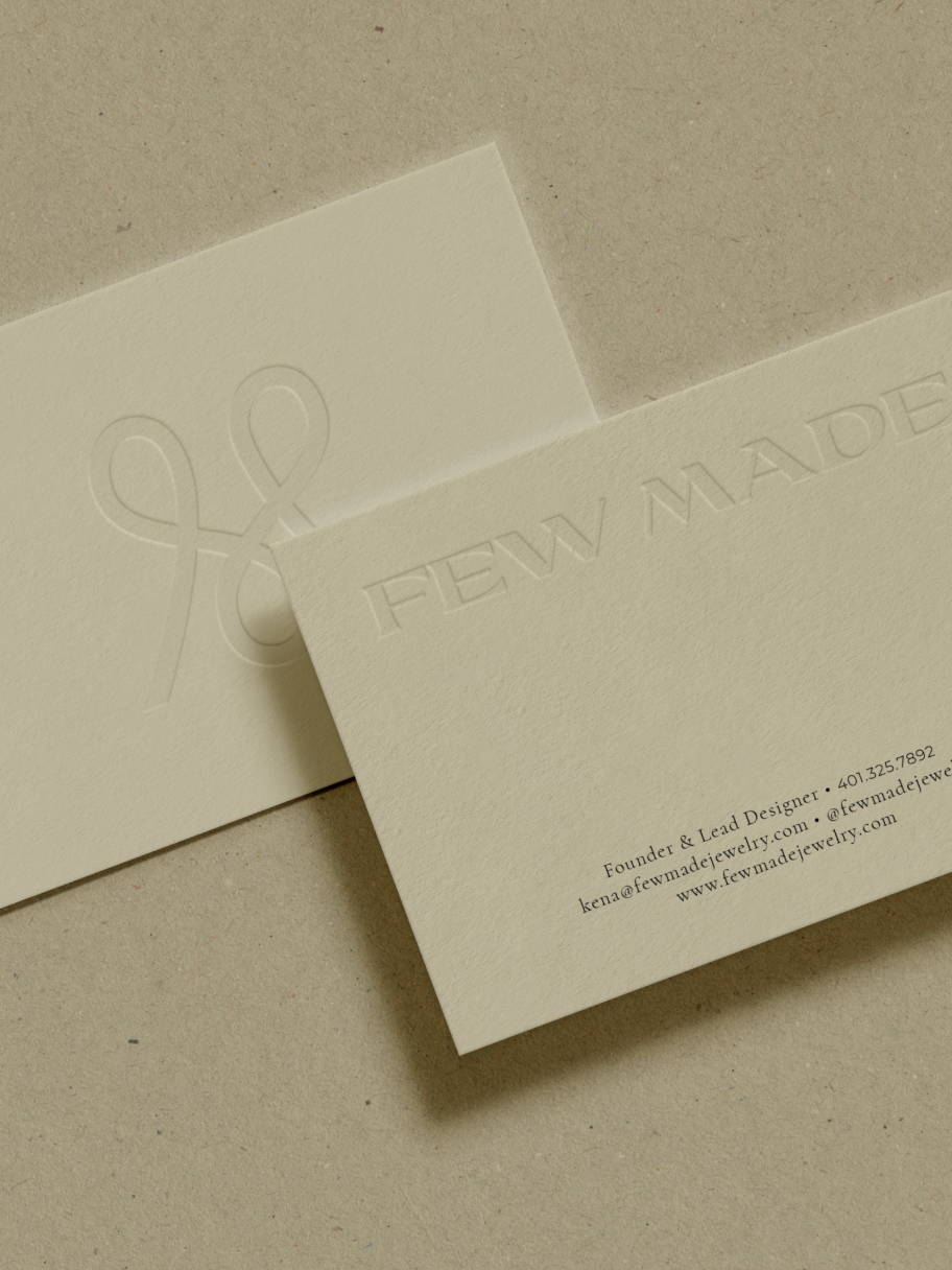 Few Made Jewelry brand design brand identity branding business card graphic design identity system illustration jewelry brand logo tagline typography website design