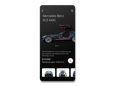 Mercedes Concept App app car clean dark mode dark theme design ios ios app minimal mobile sketch ui
