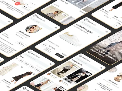 AI Fashion Startup Mobile Design branding design ecommerce fashion gold isometric machine learning mobile product startup ui webdesign