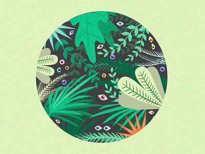 peekaboo creep eyes illustration plants