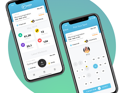 Pulse Fitness + Animation 📹 animation app application design fitness interface ios iphone sport ui ux