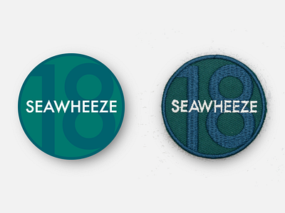 SeaWheeze Half Marathon 2018 Commemorative 2" Race Day Patch badge design illustration inkscape lululemon marathon patch patches physical product running seawheeze svg vector