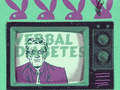 verbal diabetes playboy rabbit ears sony television texture