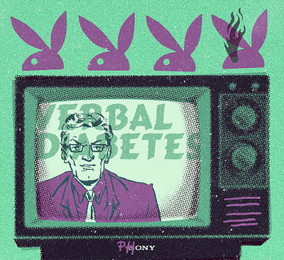 verbal diabetes playboy rabbit ears sony television texture