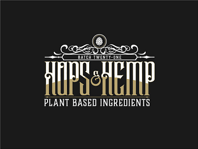 Hops & Hemp Skincare Design graphic design lettering package design