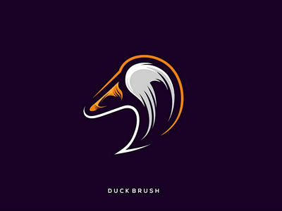 Duck brush logo concept brush combination duck inspiration logo