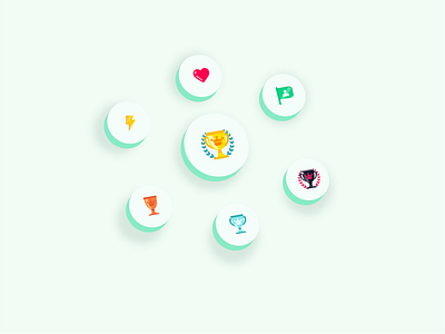 Achievement badges 3d design icon illustration ui vector