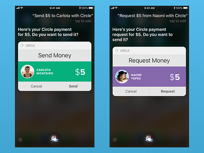 Siri on Circle Pay mockup apple circle design ios mockup ui ux voice ui