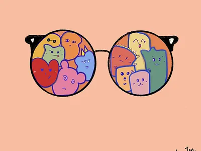 Monsters in my eyeglasses art illustraion illustration art sketch
