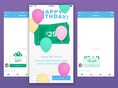 Circle Pay "gifting" concepts circle concept design gift illustration ios mockup prototype ui ux