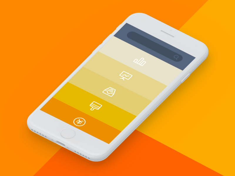 Scrolling Animation ae animation app design flat gif icon list orange scrolling ui