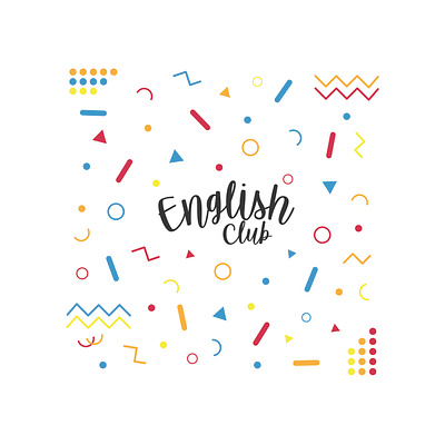 English Club - Practicing Vector Doodle Design club design doodle eduction english language logo shape shapes tutor vector