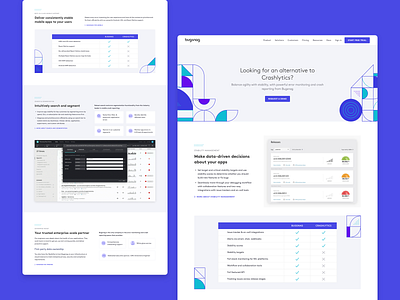 Bugsnag — alternative page bugsnag illustrations landing page shapes website website design