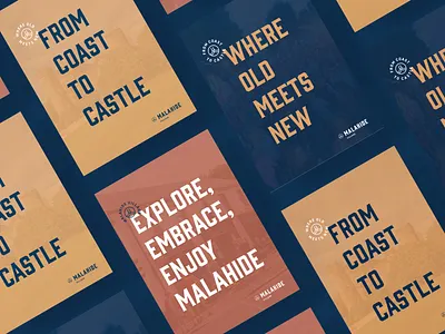 Malahide Village Posters badge color design identity logo poster typography
