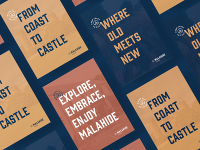 Malahide Village Posters badge color design identity logo poster typography