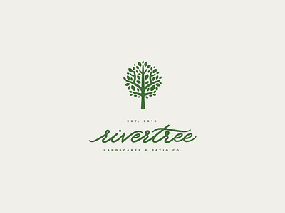 rivertree logo concept icon illustrator landscaping logo tree logo vector