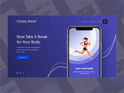 UI/UX Design Concept for Fitness Apps Web Page app branding design designer icon illustration interface landing page layout logo typography ui uidesign ux vector web webdesign website