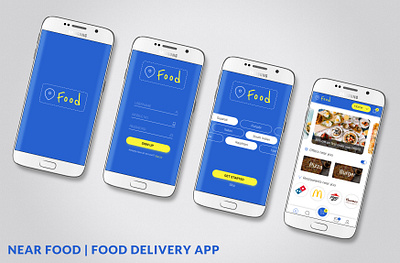 Near Food App UI Design Mockup app app design design mobile app design typography ui ui deisgn ui design ux web
