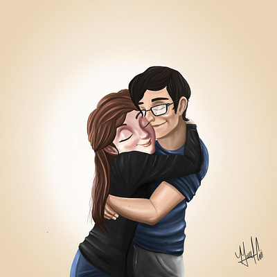 Marv Castillo and Paloma Chacon 4 Anniversary Illustration couple cute illustration valentines day