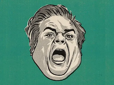 Tommy Boy beat tones chris farley comedy half tones illustration ipad ontario ottawa portrait procreate tommy boy