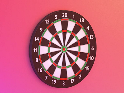 Hit the bull's eye 3d art animation cinema4d dartboard darts sport