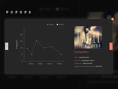popup music design flat graphic ios mac music photoshop popup sketch template typography ui ux web website