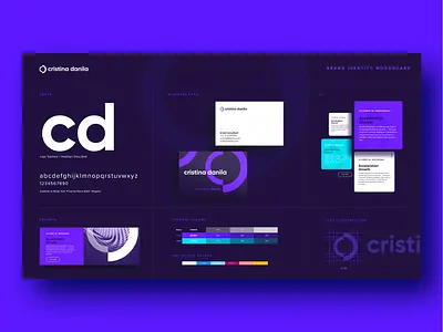 Brand identity moodboard banner brand brand identity branding branding design business card business cards concept logo grid logodesign purple typography