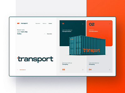 Transport Landing page animation hero image landing page menu transport ux ui