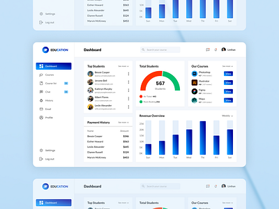 Online Course Website Dashboard UI/UX Design dashboard dashboard design design education online course uiux web app design web dashboard web design website