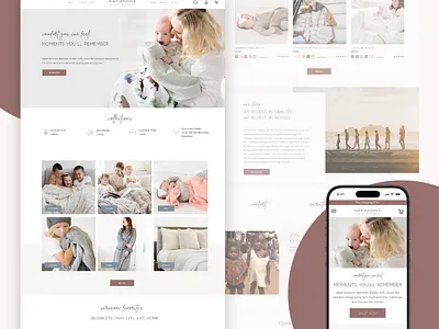 E-commerce UI/UX – Cozy Homepage for Luxury Blanket Website baby blanket branding ecommerce homepage lifestyle ui ux webdesign