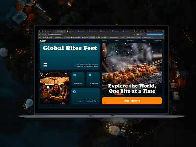 Global Bites Fest Website ai artwebsite culinary experience food landingpage ui webdesign